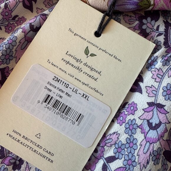 Spell Sienna Halter Maxi Dress Boho Floral NWT sz XXL - Picture 3 of 6